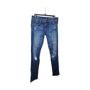 Rag & Bone Women's Blue Canyon Distress Stone Wash Boyfriend Denim Jeans Size 26